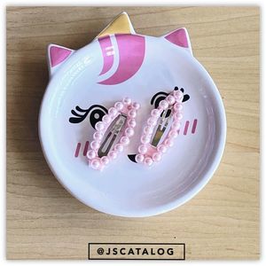 🌸 Pink Faux Pearl Handmade Girls Barrettes 🌸